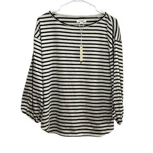 NWT Max Studio Stripe Balloon Sleeve Knit Sweater